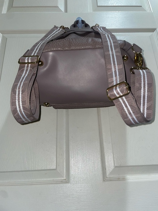 DKNY Taupe Gray Mauve Pebbled Leather Backpack Gold Hardware Multi Pocket main image 14